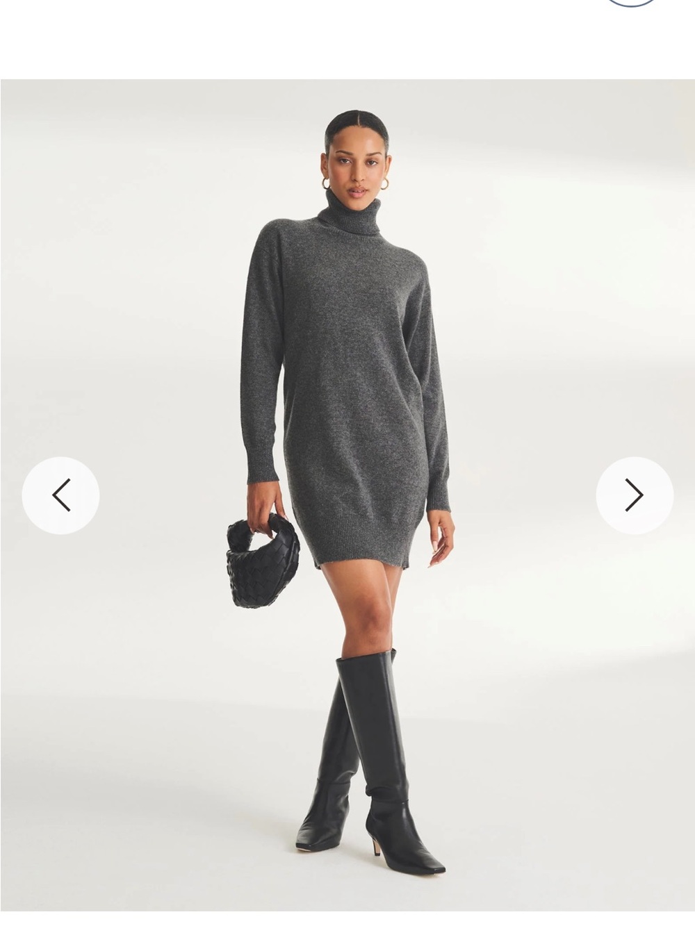 NAADAM Charcoal Gray Turtleneck Sweater